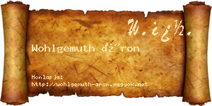Wohlgemuth Áron névjegykártya