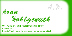 aron wohlgemuth business card