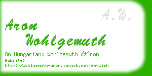 aron wohlgemuth business card
